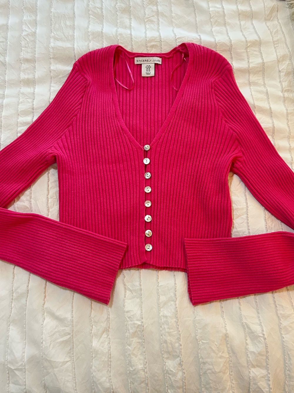 Sincerely Jules Fuchsia Ribbed Knit Top